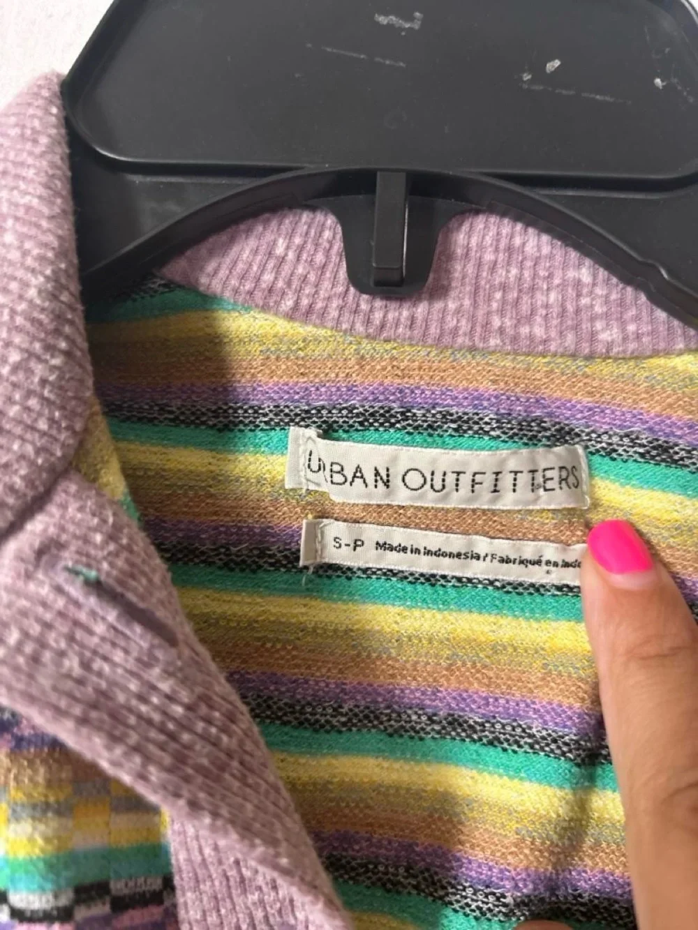 Striped Knit Mini Skirt in Green and Purple